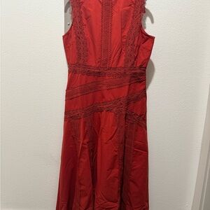 SHEIN Red Lace Midi Dress